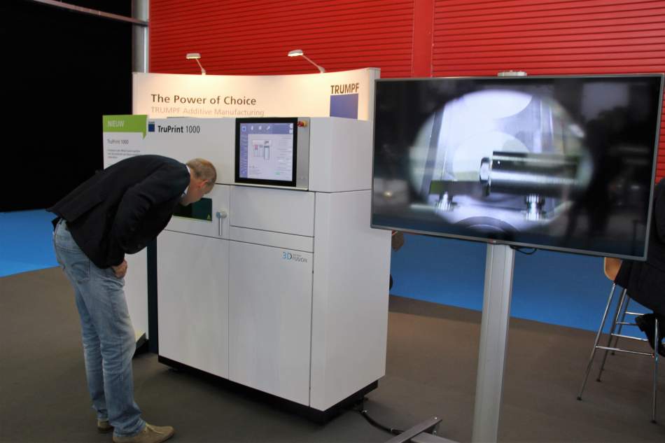 De TruPrint 1000 was onlangs te zien op de beurs in Amsterdam. Tijdens de themamiddag wordt deze gedemonstreerd.