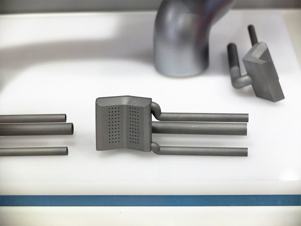 Een real live seriepproductie onderdeel voor een gasbrander, 3D geprint door 3D Systems.