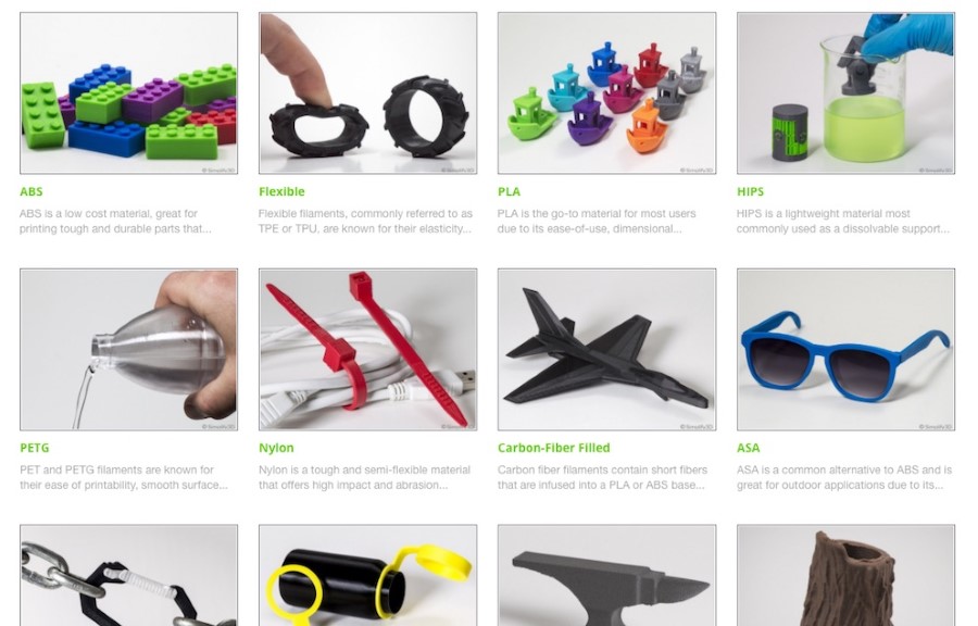 Simplify3D materials